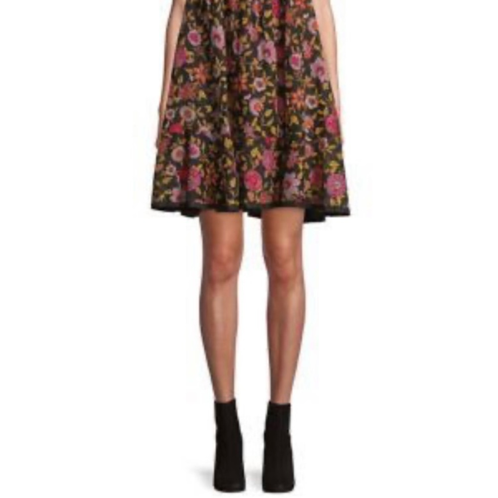 Free People Floral Dress with Plunging back - Black and Pink - Picture 5 of 7